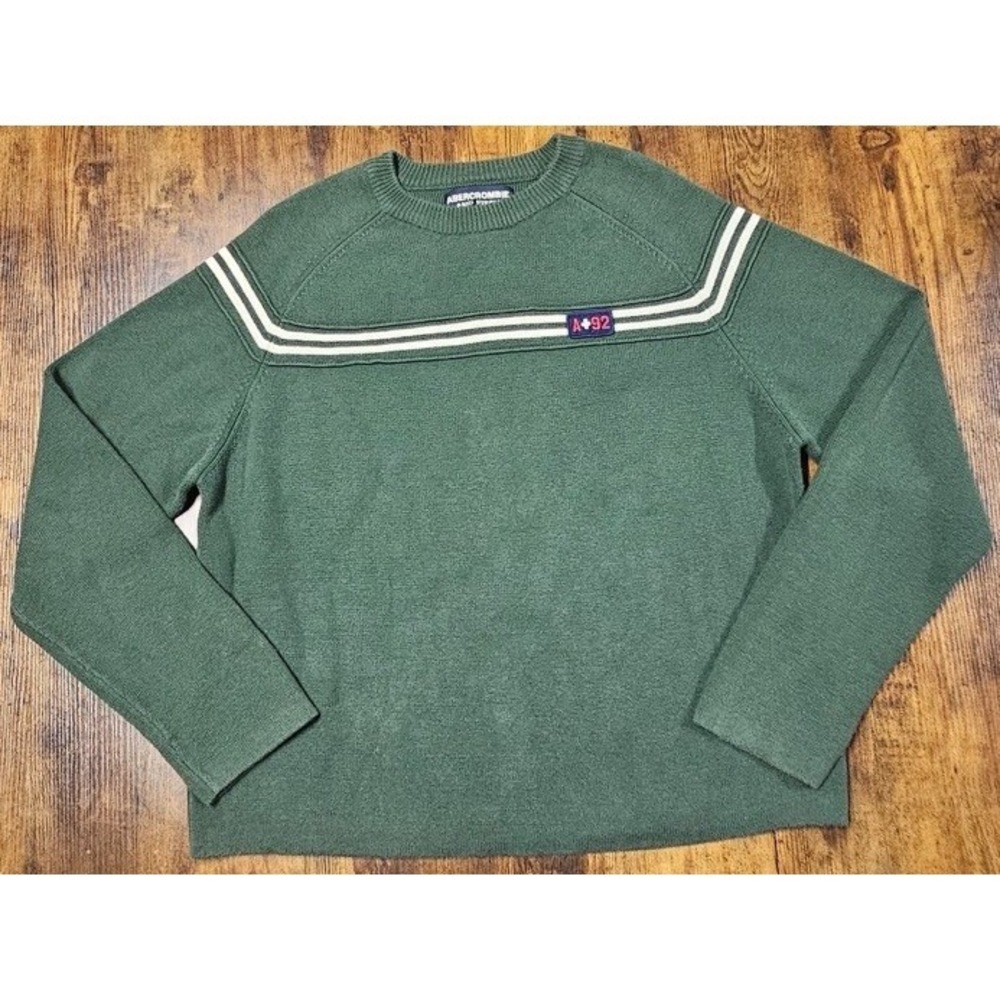 Abercrombie & Fitch Muscle Vintage Fit Sweater Men's Large Green Mock Neck